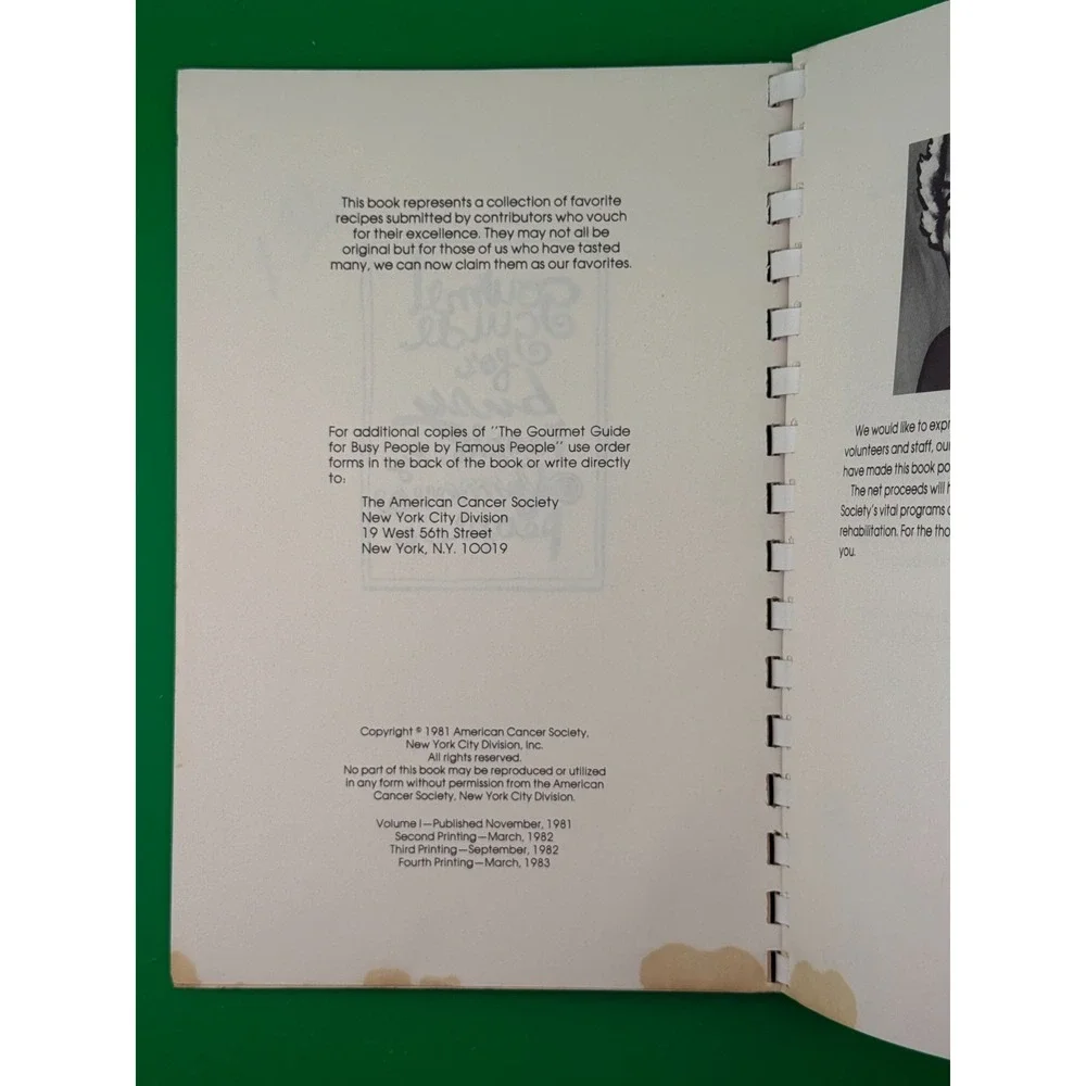 Gourmet Guide for Busy People by Famous People 1981 Celebrity Cookbook